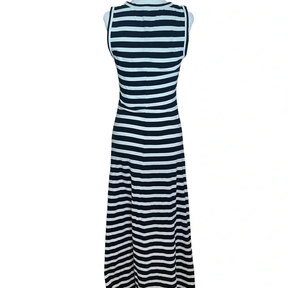J Crew navy/white striped maxi dress. 100% cotton. XXS. - Picture 2 of 5